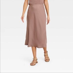 A New Day Satin Slip Skirt